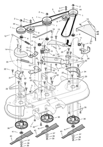 Blade Drive Diagram and Parts List for 461000X8A 2003 Briggs and Stratton Lawn Tractor